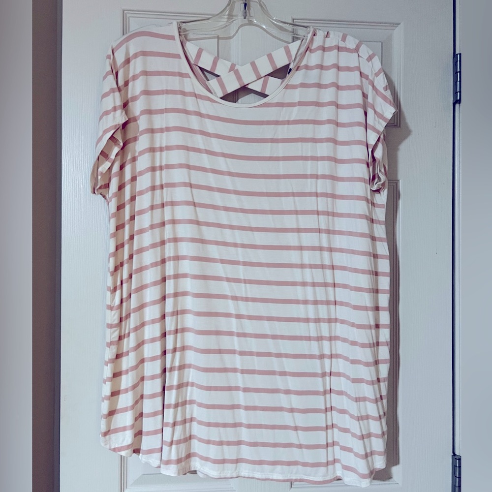 Glitzy Girlz Boutique Striped Tee - 3X